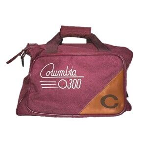 Vintage COLUMBIA 300 Bowling Bag Single Ball Shoe Pocket Maroon Y2K 90's